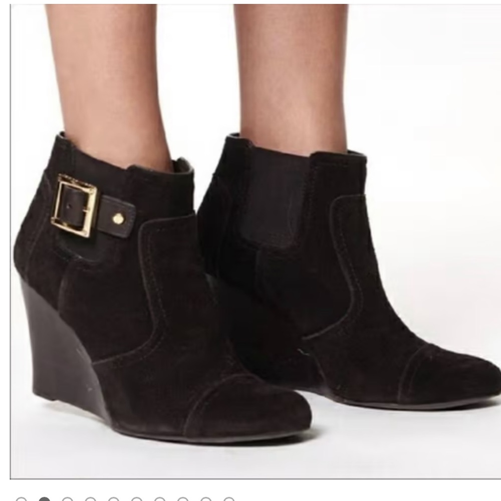 Tory Burch Adrienne Suede Wedge Ankle Bootie - Picture 2 of 15